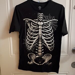 2/$10 Skeleton Graphic Black T-Shirt Size XS